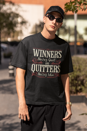Winners Never Quit Oversized Tee